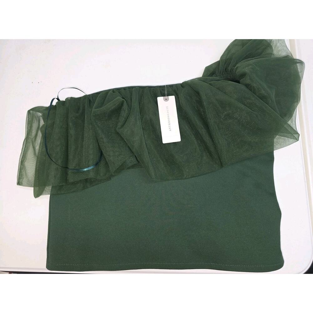 Anthropologie Sunday in Brooklyn Green Mesh Crop Top Size Medium